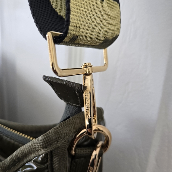 Quilted Crossbody Shoulder Bag in Olive Green - Picture 3 of 3